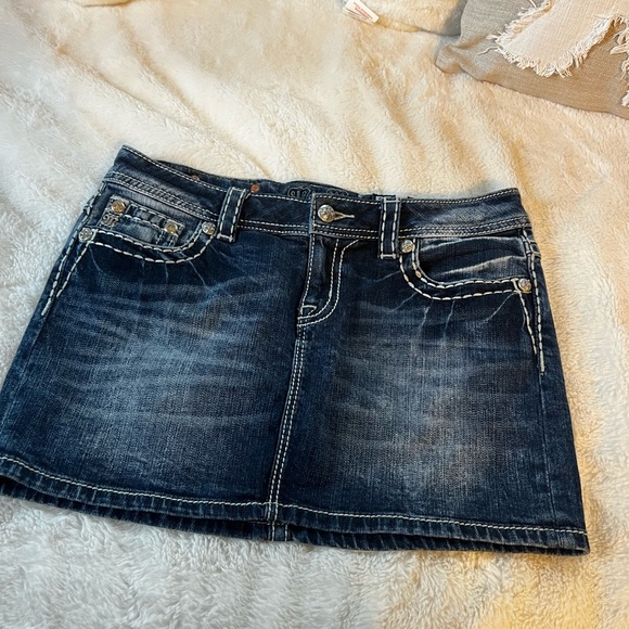 Miss Me Blue Mini Skirt Casual Night Out - Picture 1 of 3